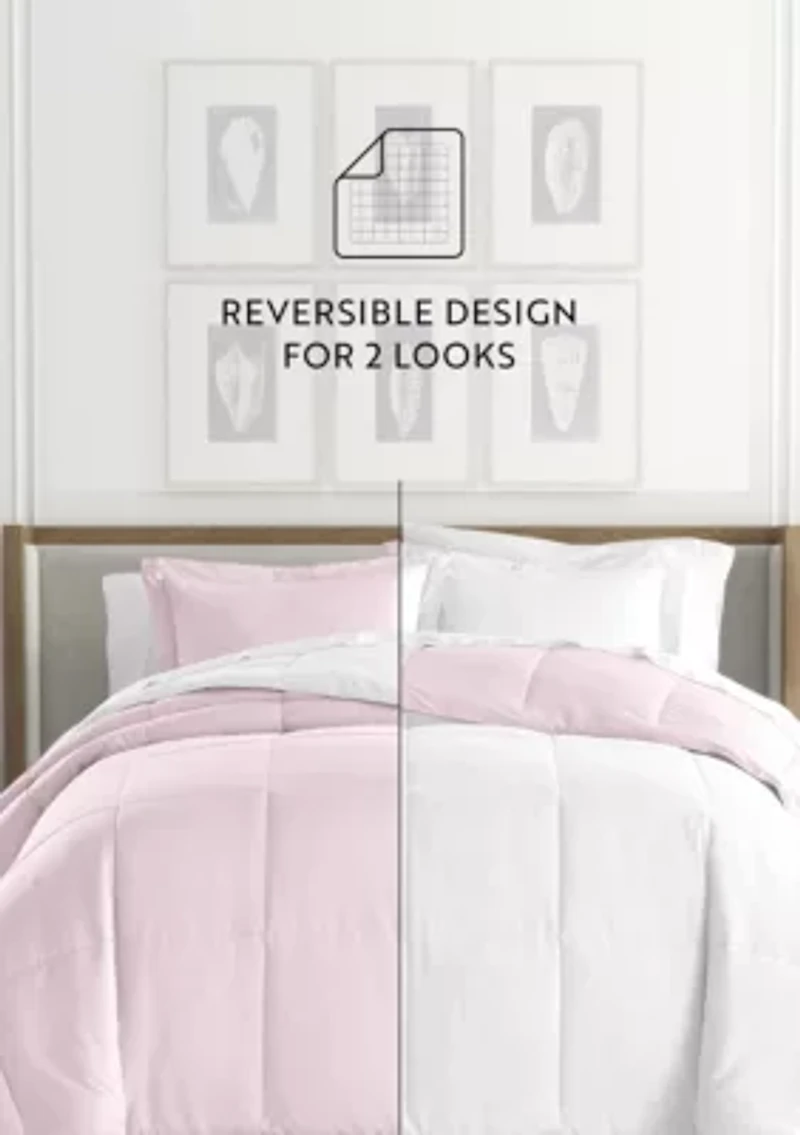 Bedding Bundle, Reversible Microfiber Comforter Set and Patterned Sheet