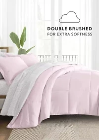 Bedding Bundle, Reversible Microfiber Comforter Set and Patterned Sheet
