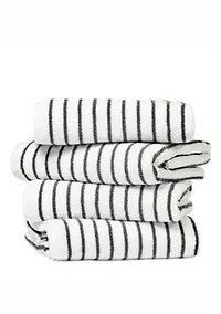 2-Pack 100% Cotton Gray Stripe Cabana Beach Towels