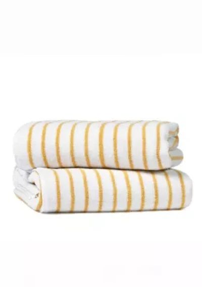 4-Pack Cabana Stripe Beach Pool Towels - 100% Ring Spun Cotton, 30 x 60