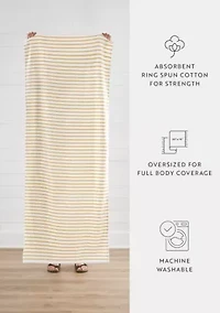 4-Pack Cabana Stripe Beach Pool Towels - 100% Ring Spun Cotton, 30 x 60