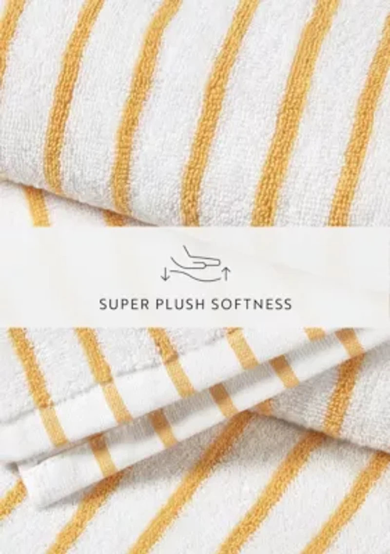 4-Pack Cabana Stripe Beach Pool Towels - 100% Ring Spun Cotton, 30 x 60