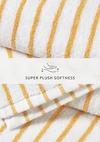 4-Pack Cabana Stripe Beach Pool Towels - 100% Ring Spun Cotton, 30 x 60
