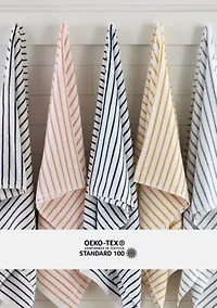 2-Pack 100% Cotton Gray Stripe Cabana Beach Towels