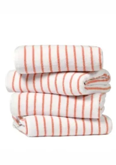 4-Pack 100% Cotton Navy Stripe Cabana Beach Towels