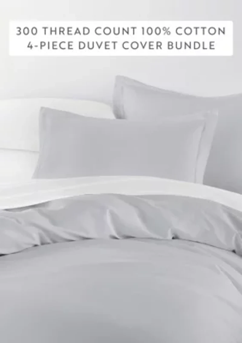 Ultra Soft 100% Cotton Comforter & Duvet Cover Bundle