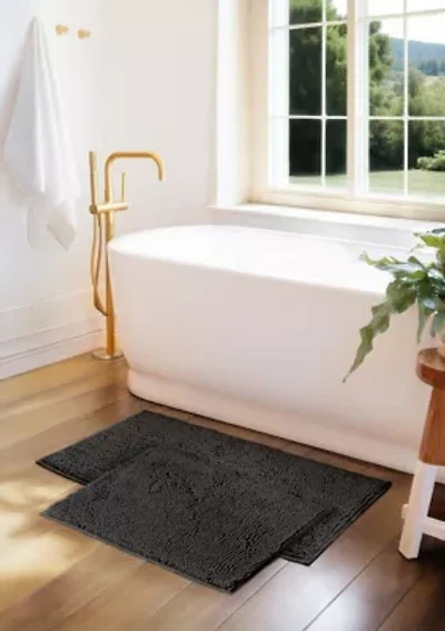 2-Pack Ultra Soft Chenille Bath Mat Set
