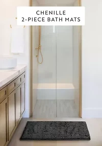 2-Pack Ultra Soft Chenille Bath Mat Set