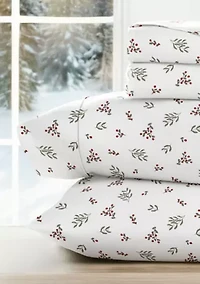 Ultra Soft Winter Berries Patterned Christmas Sheet Set