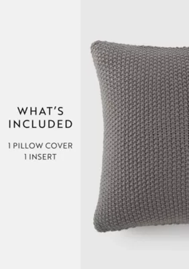 Seed Stitch Knit Décor Throw Pillow