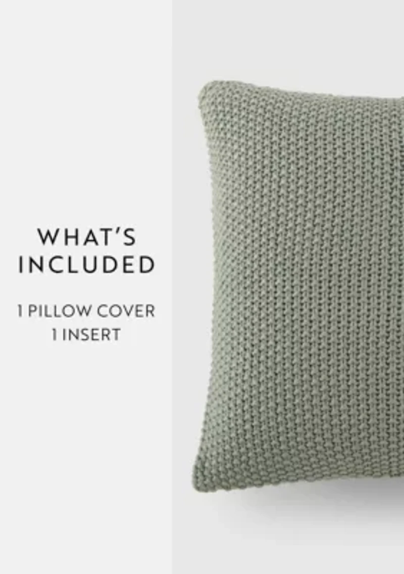 Seed Stitch Knit Décor Throw Pillow