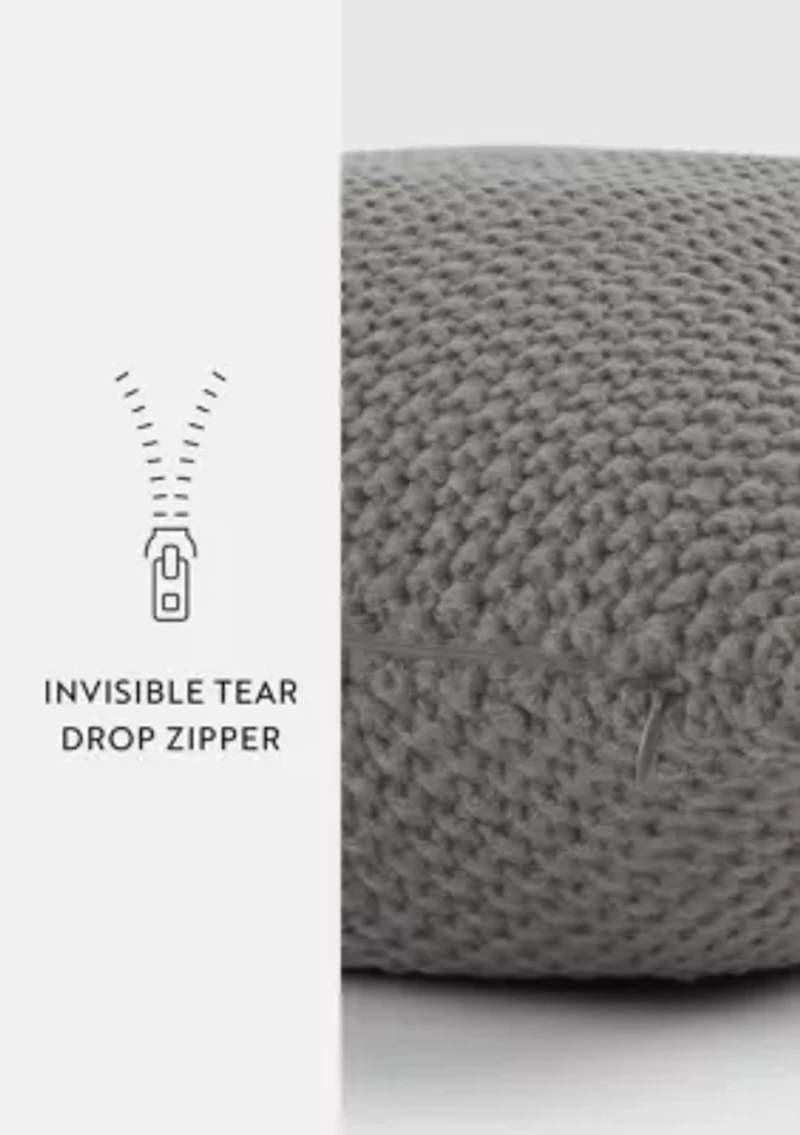 Seed Stitch Knit Décor Throw Pillow