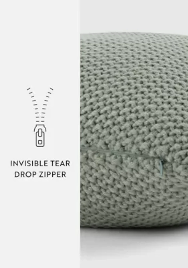 Seed Stitch Knit Décor Throw Pillow