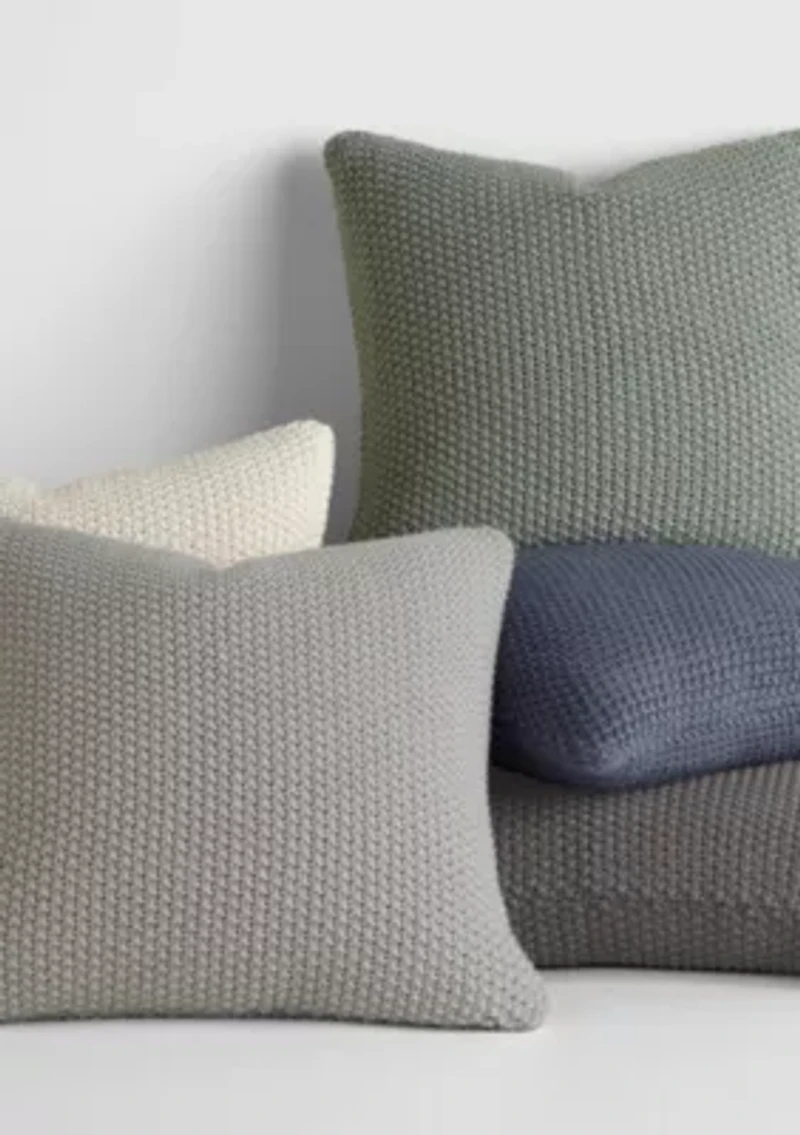 Seed Stitch Knit Décor Throw Pillow