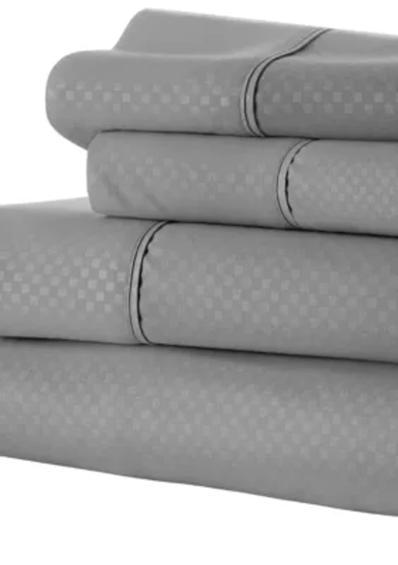 Premium Checkered Embossed Bed Sheet Set
