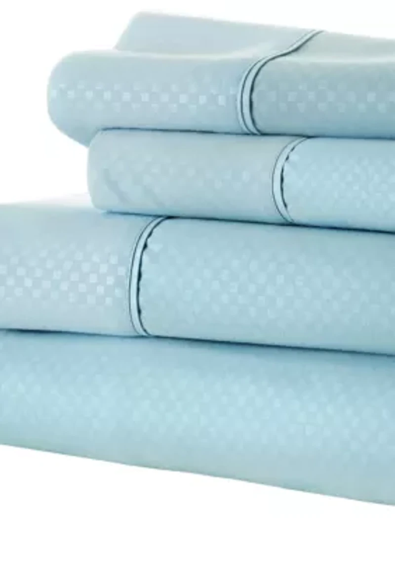 Premium Checkered Embossed Bed Sheet Set