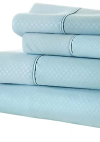 Premium Checkered Embossed  Bed Sheet Set