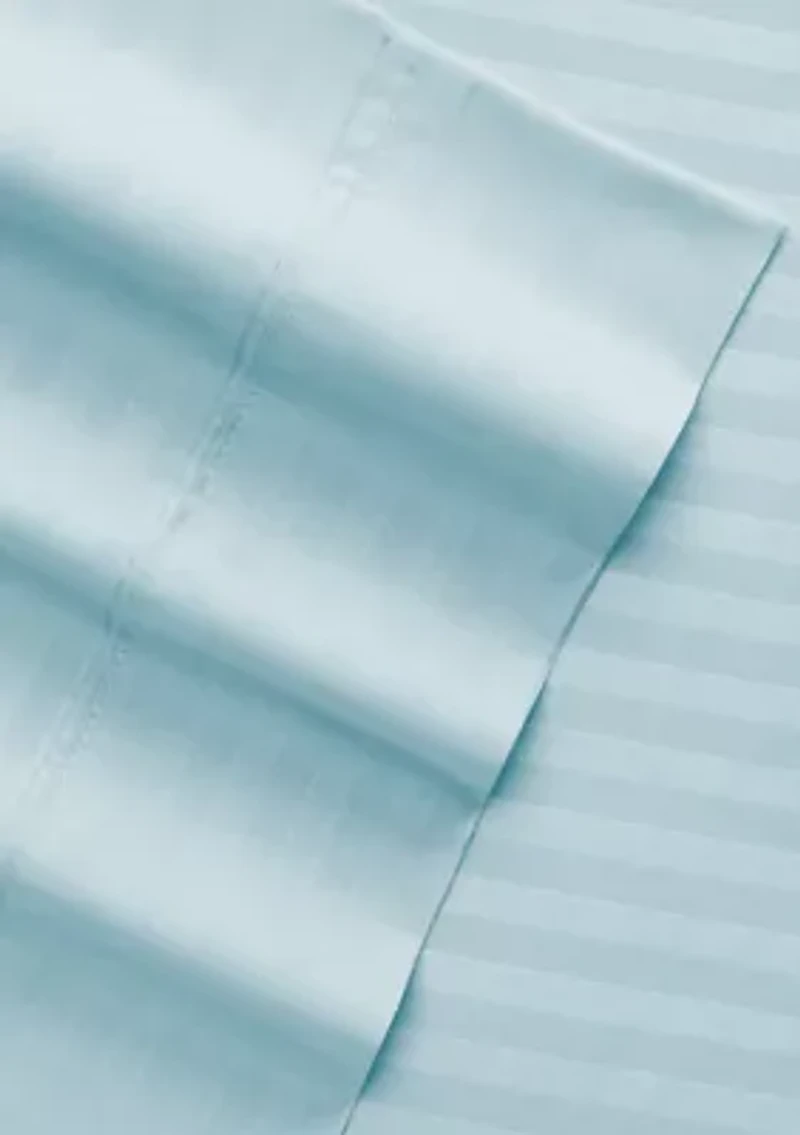 Premium Striped Embossed 4 Piece Bed Sheet Set