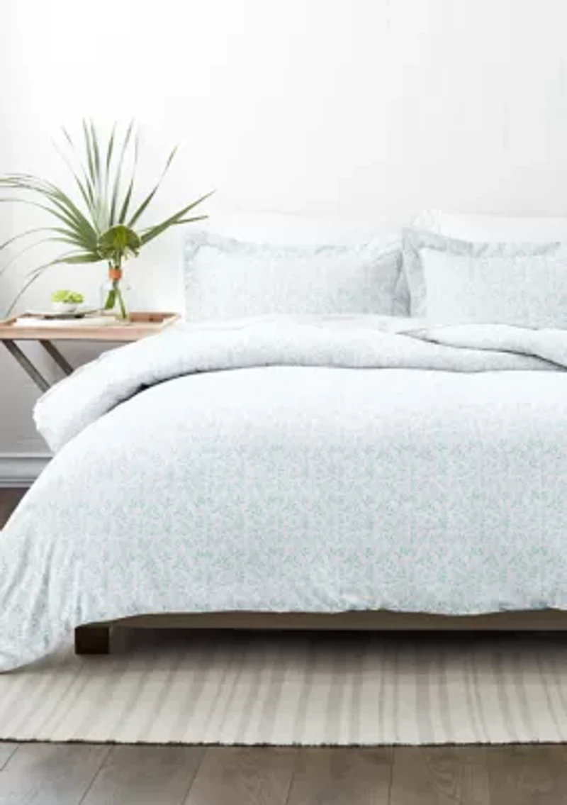 Premium Ultra Soft Burst of Vines Print Duvet Cover Set