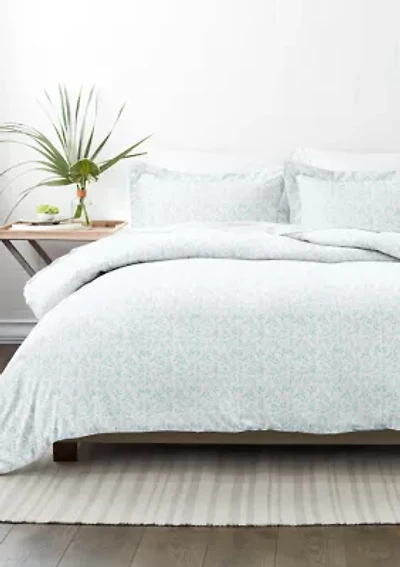 Premium Ultra Soft Burst of Vines Print Duvet Cover Set