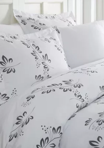 Premium Ultra Soft Simple Vine Print Duvet Cover Set