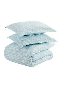 Premium Ultra Soft Puffed Chevron Print Duvet Cover Set