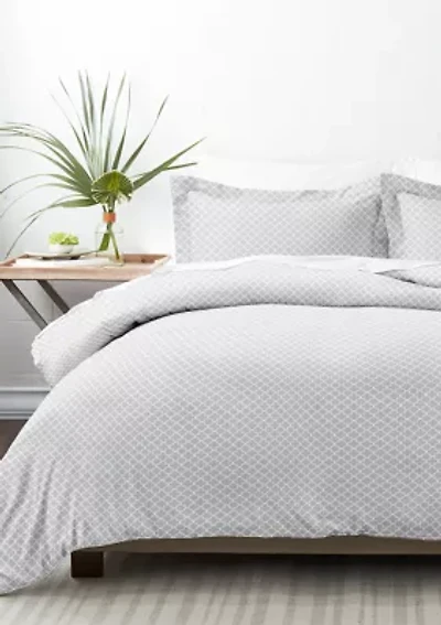 Premium Ultra Soft Quatrefoil Pattern Duvet Cover Set