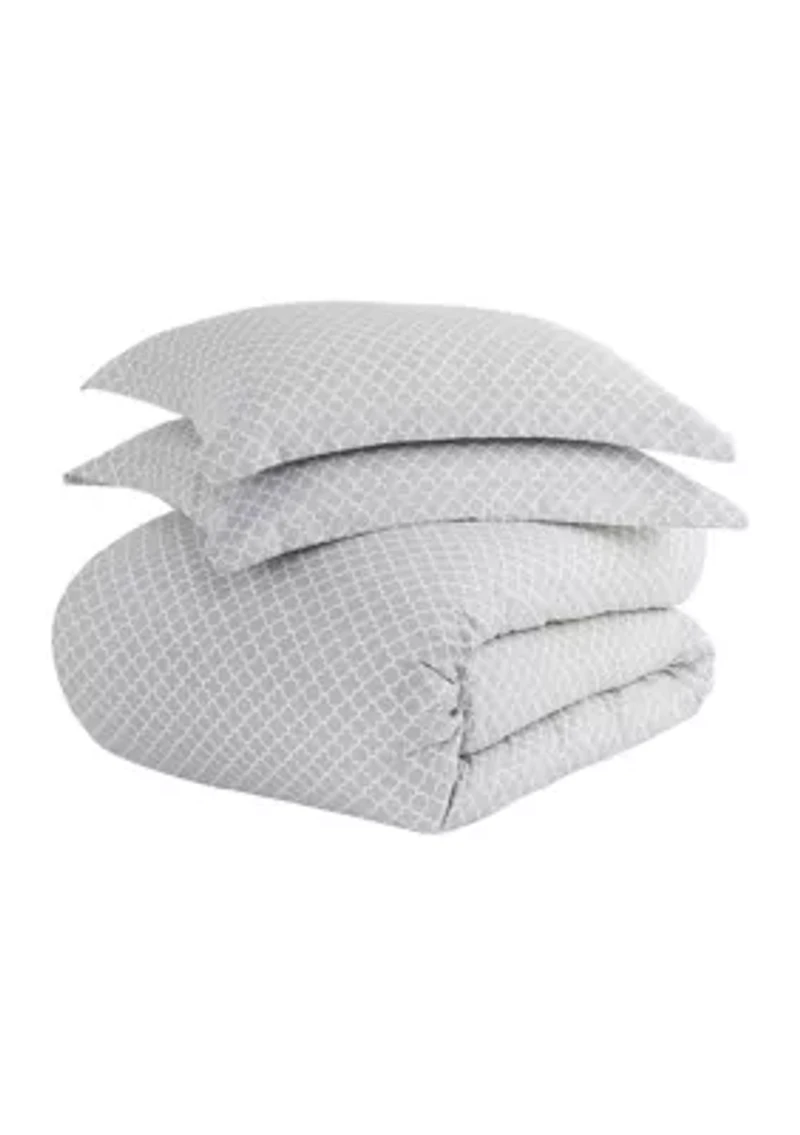 Premium Ultra Soft Quatrefoil Pattern Duvet Cover Set
