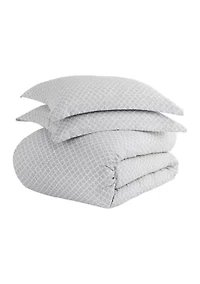 Premium Ultra Soft Quatrefoil Pattern Duvet Cover Set