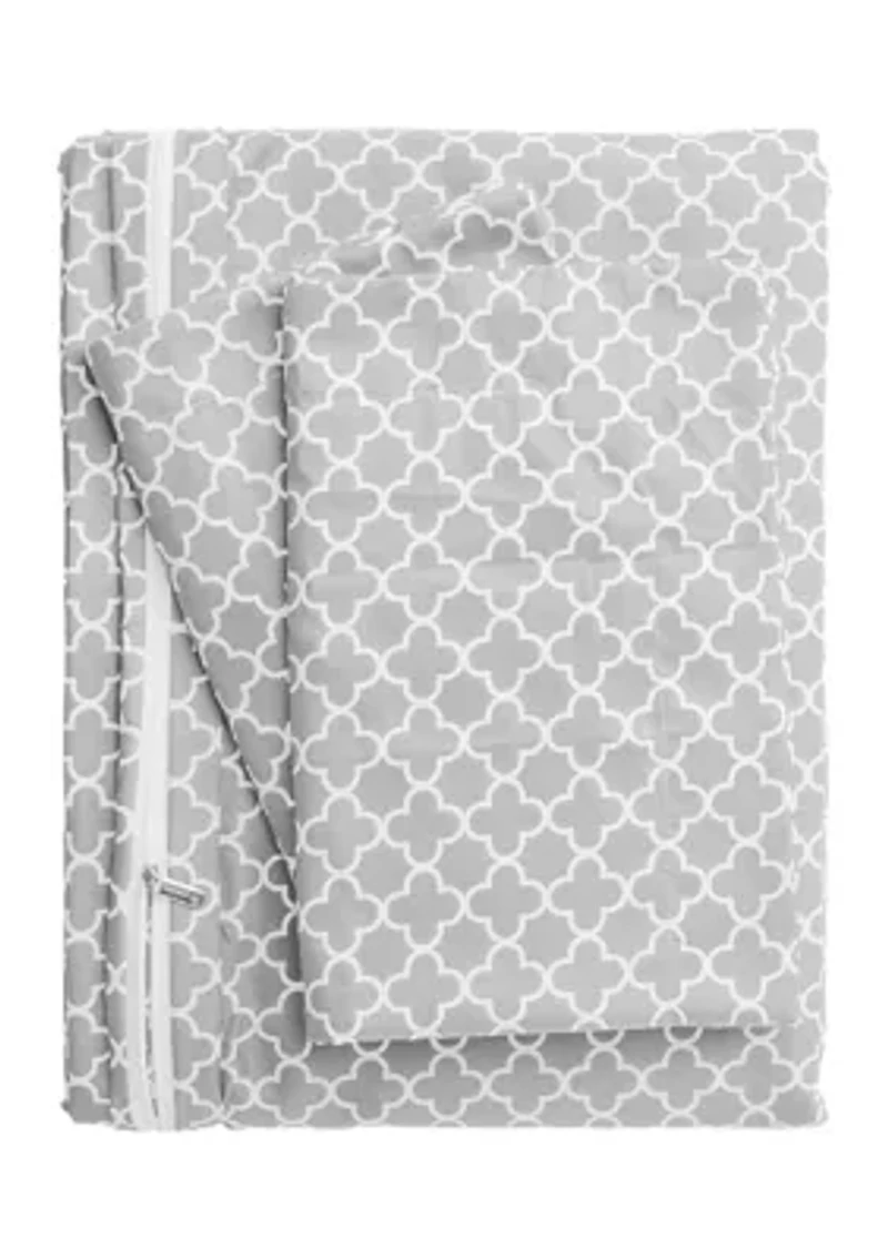 Premium Ultra Soft Quatrefoil Pattern Duvet Cover Set