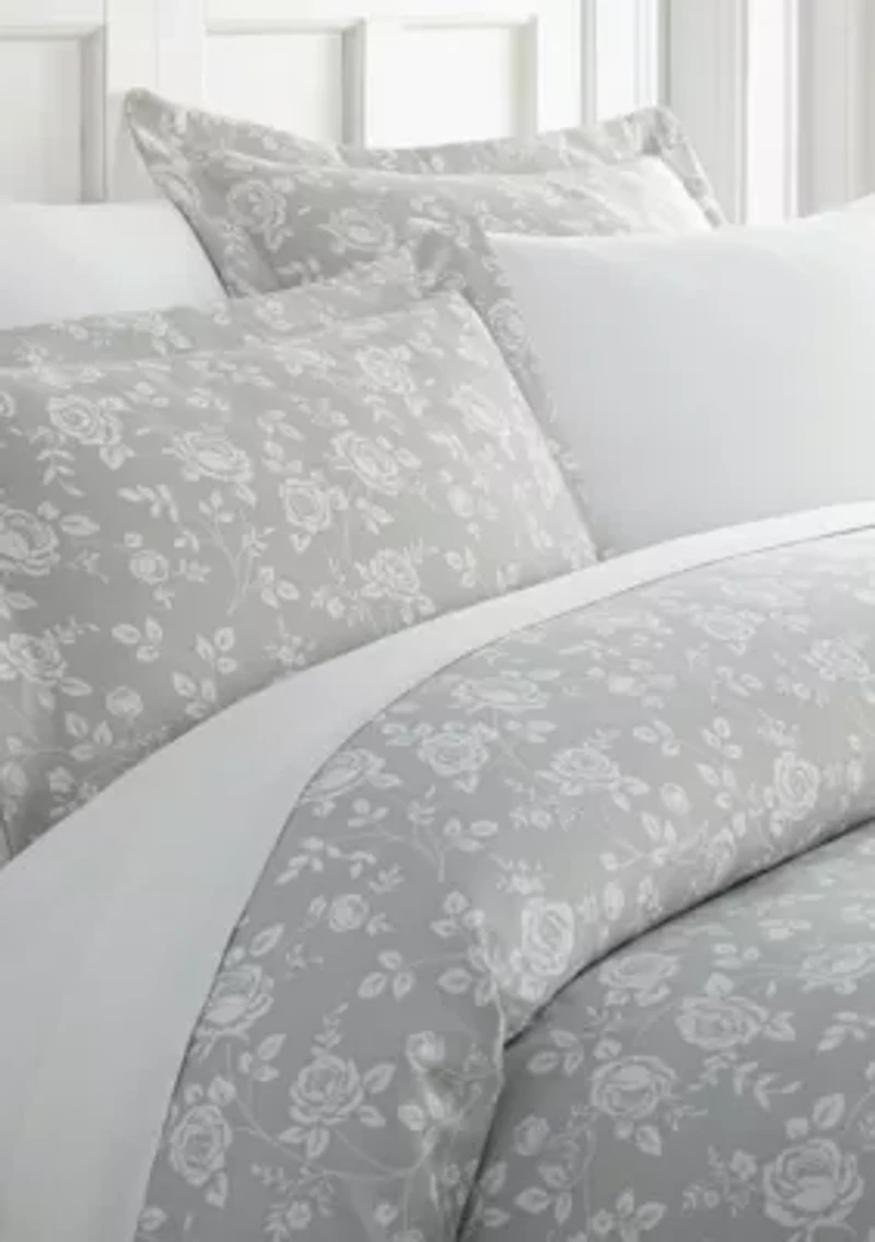 Premium Ultra Soft Rose Gray Pattern 3 Piece Duvet Cover Set