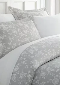Premium Ultra Soft Rose Gray Pattern 3 Piece Duvet Cover Set