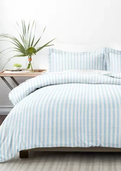 Premium Ultra Soft 3 Piece Puffed Rugged Stripes Duvet Cover Set