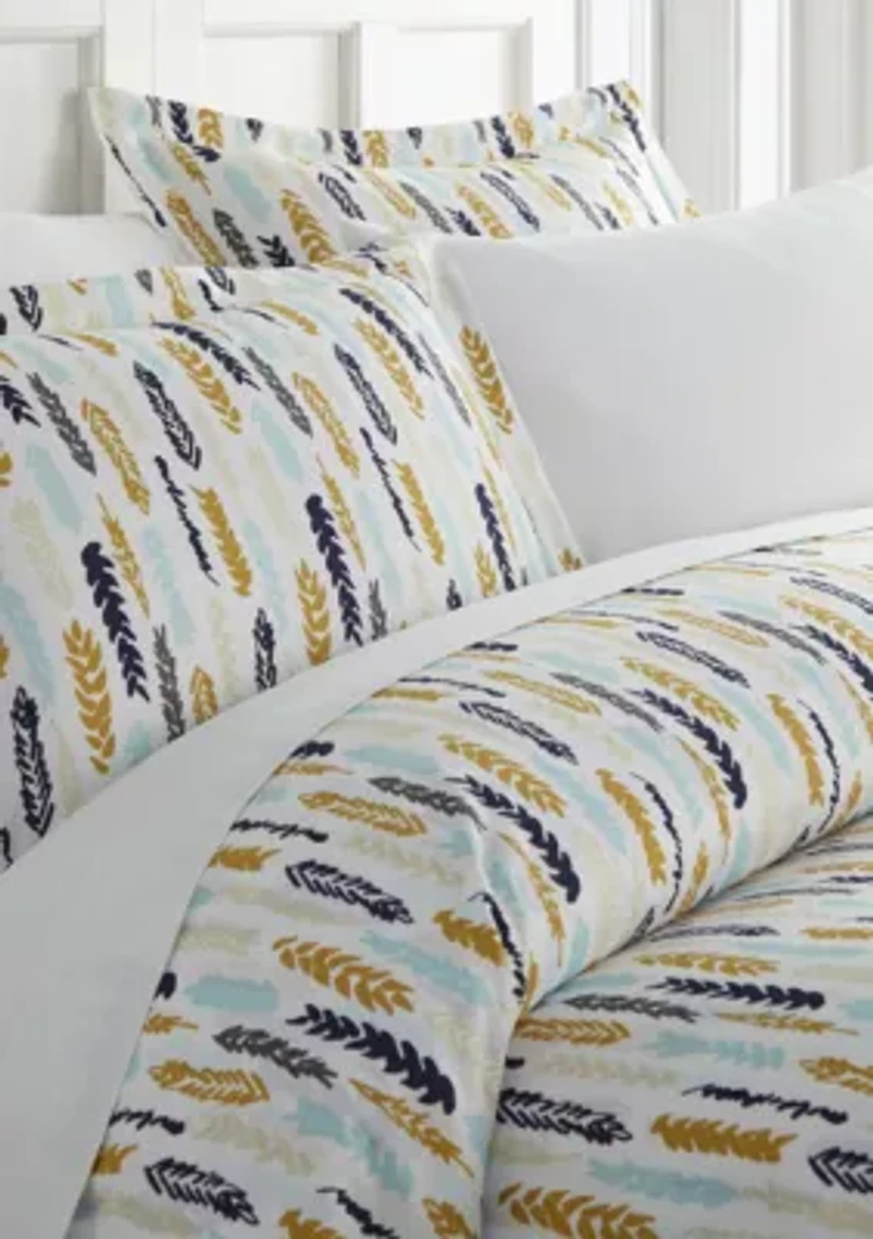Premium Ultra Soft Feathers Pattern Duvet Cover Set