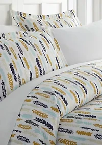 Premium Ultra Soft Feathers Pattern Duvet Cover Set
