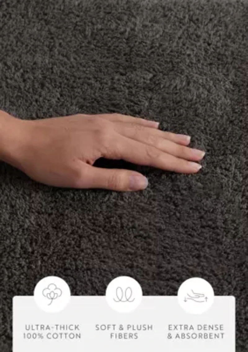 100% Cotton Reversible Solid Bath Mat