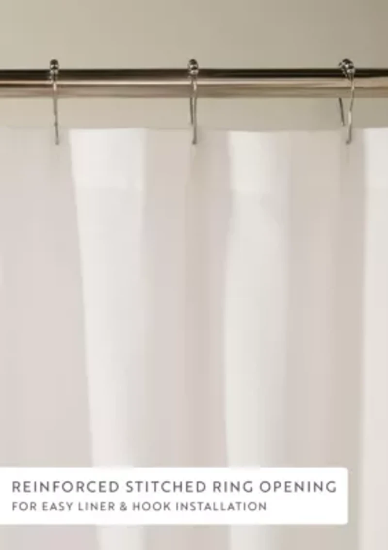 Cotton Blend Striped Shower Curtain