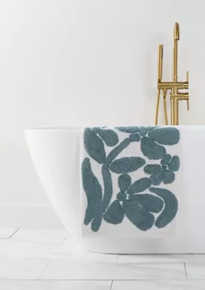 100% Cotton Floral Patterned Bath Mat