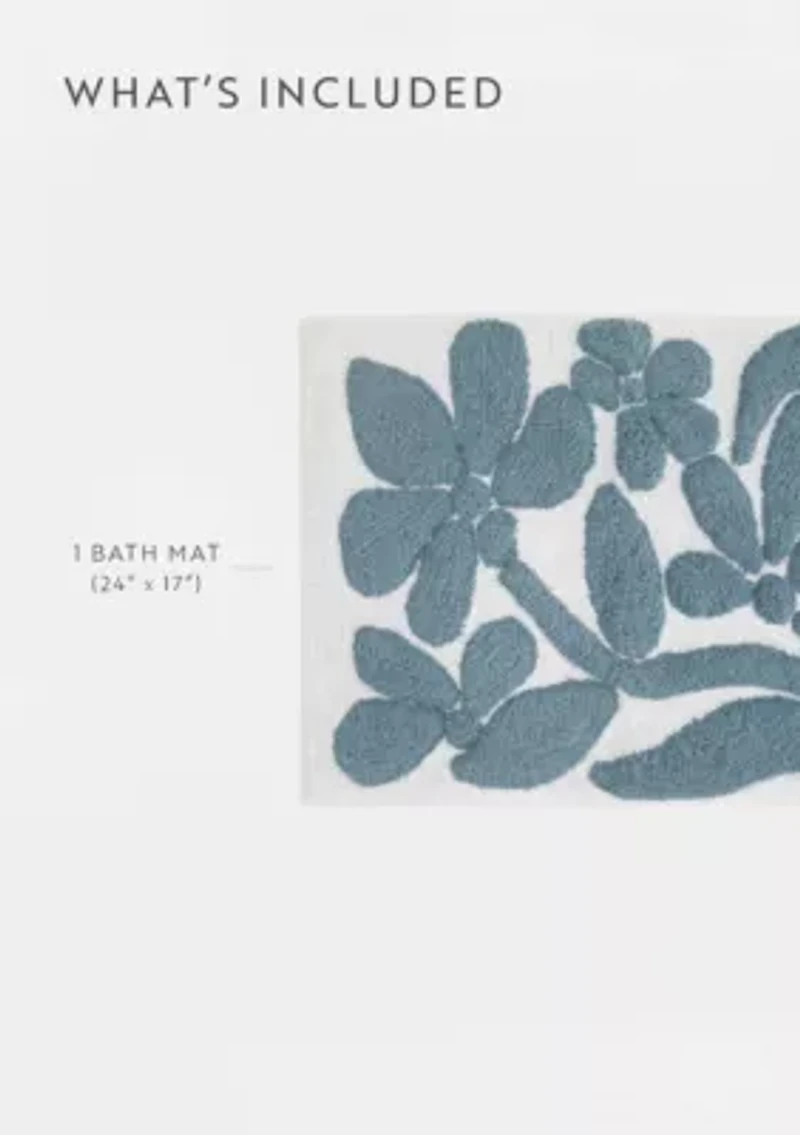 100% Cotton Floral Patterned Bath Mat