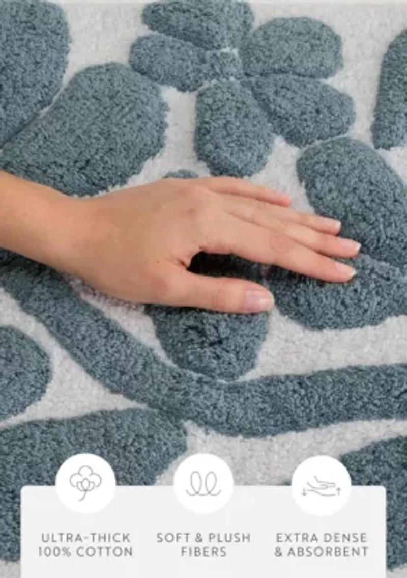 100% Cotton Floral Patterned Bath Mat