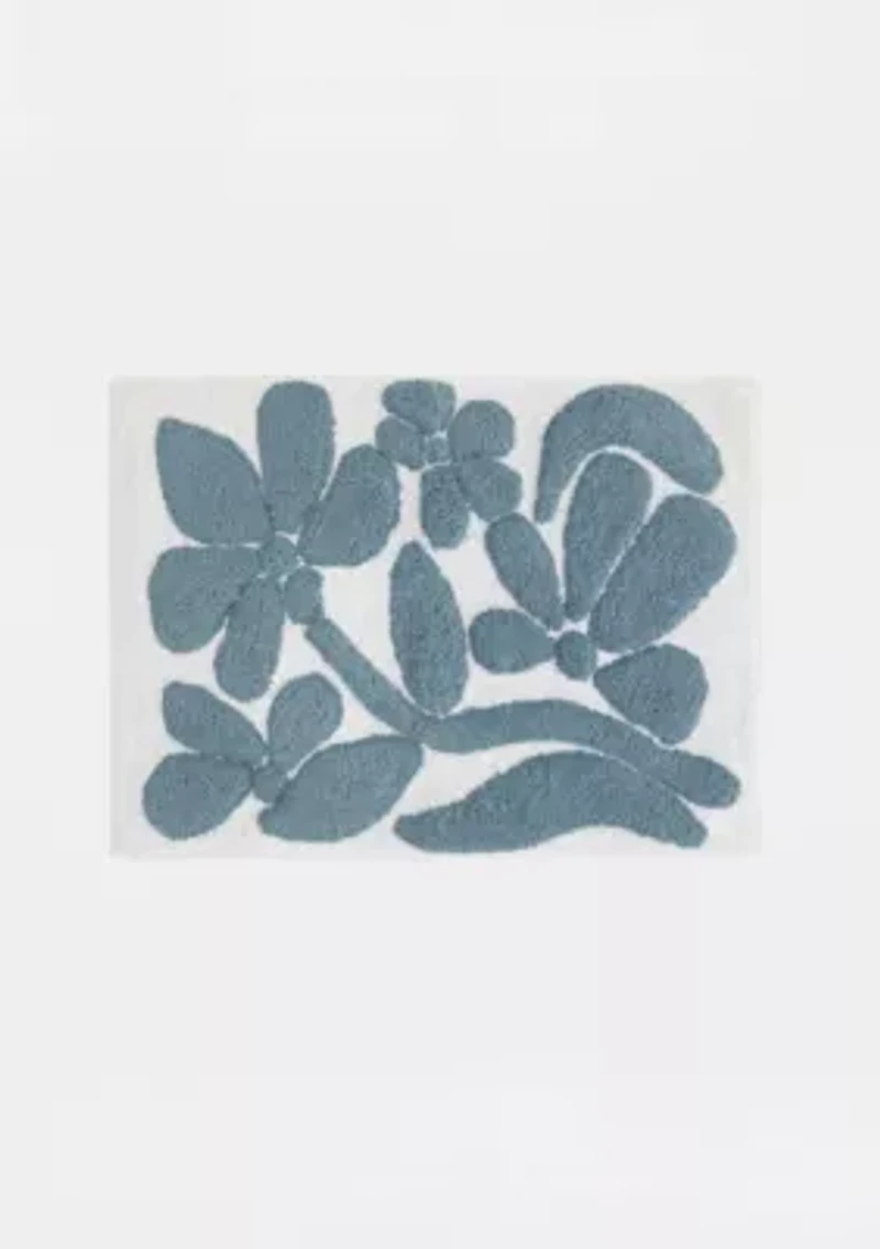 100% Cotton Floral Patterned Bath Mat