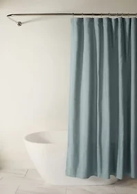 Linen-Look Shower Curtain
