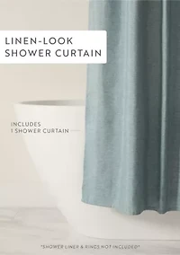 Linen-Look Shower Curtain