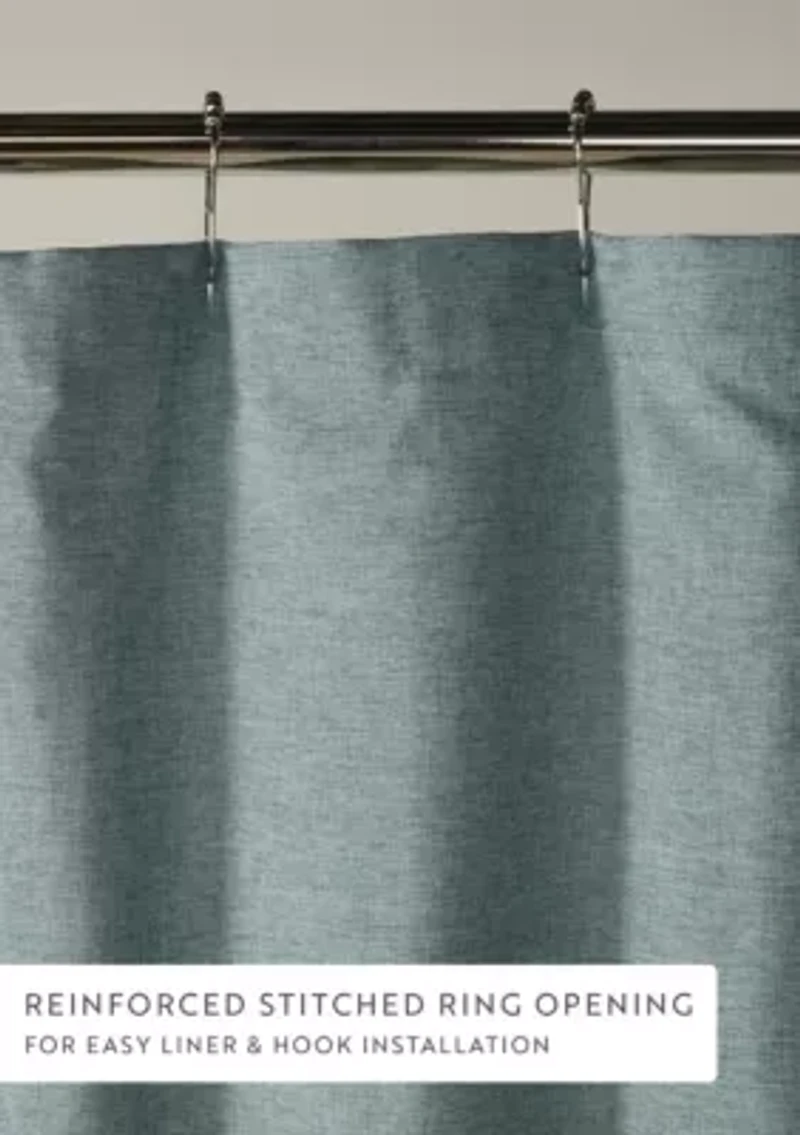 Linen-Look Shower Curtain