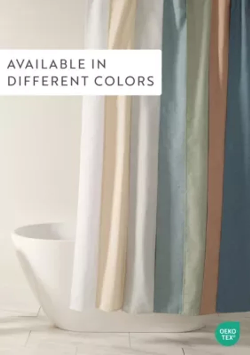 Linen-Look Shower Curtain