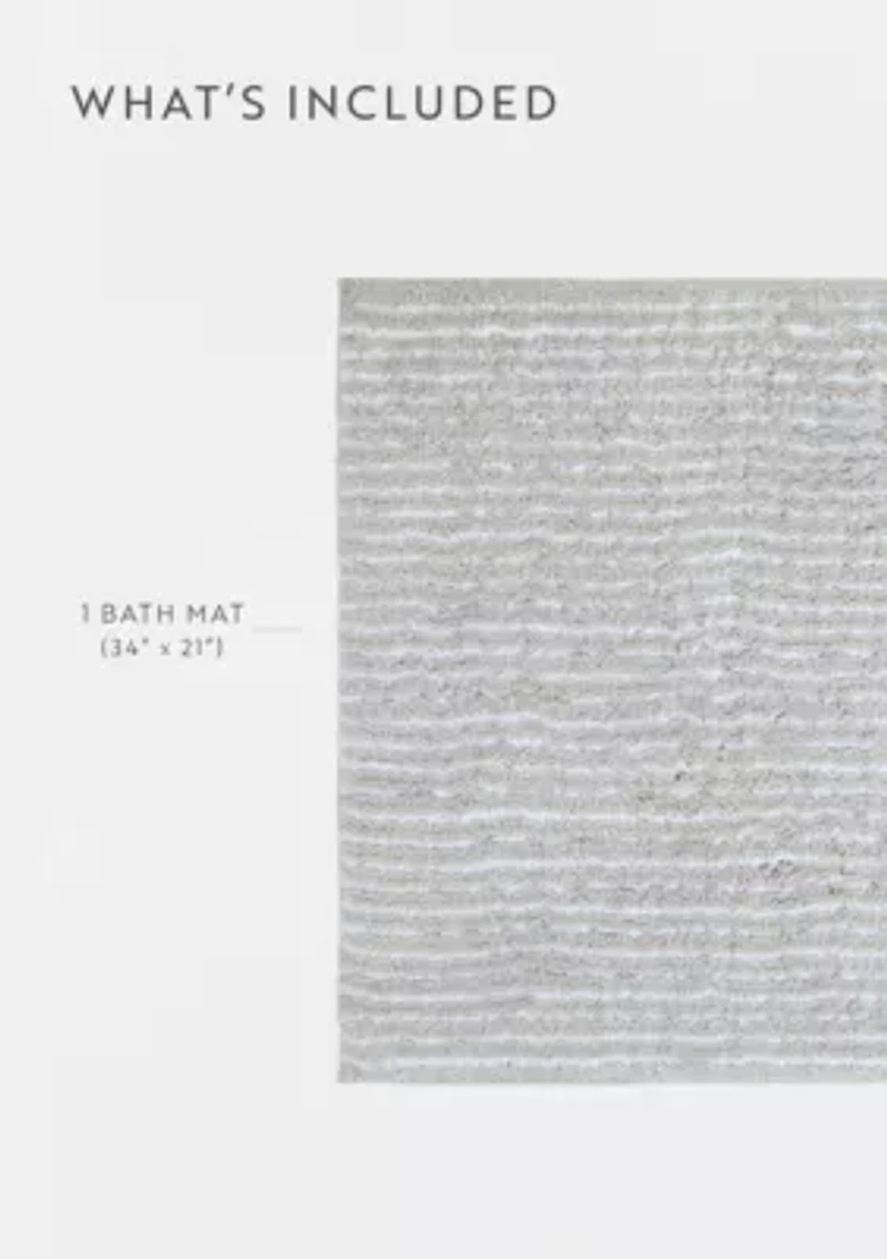 100% Cotton Pinstripe Patterned Bath Mat