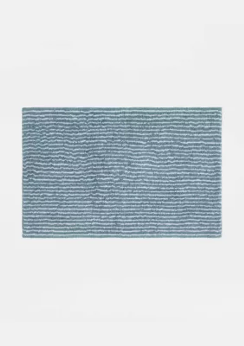 100% Cotton Pinstripe Patterned Bath Mat
