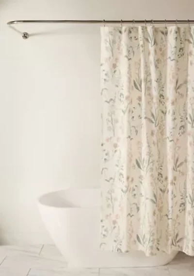 Timeless Floral Patterned Shower Curtain