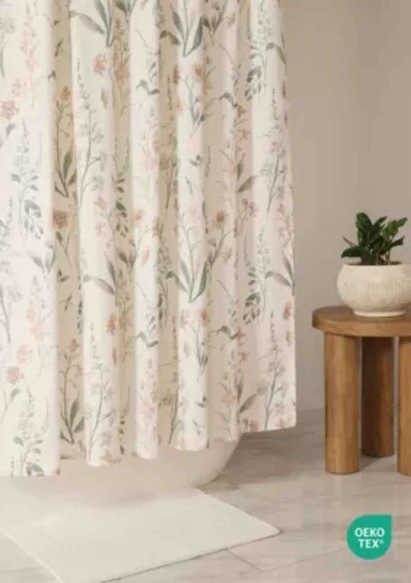 Timeless Floral Patterned Shower Curtain