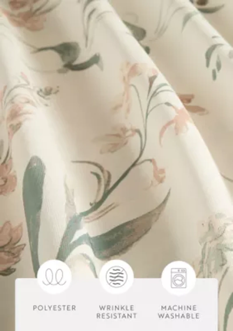 Timeless Floral Patterned Shower Curtain